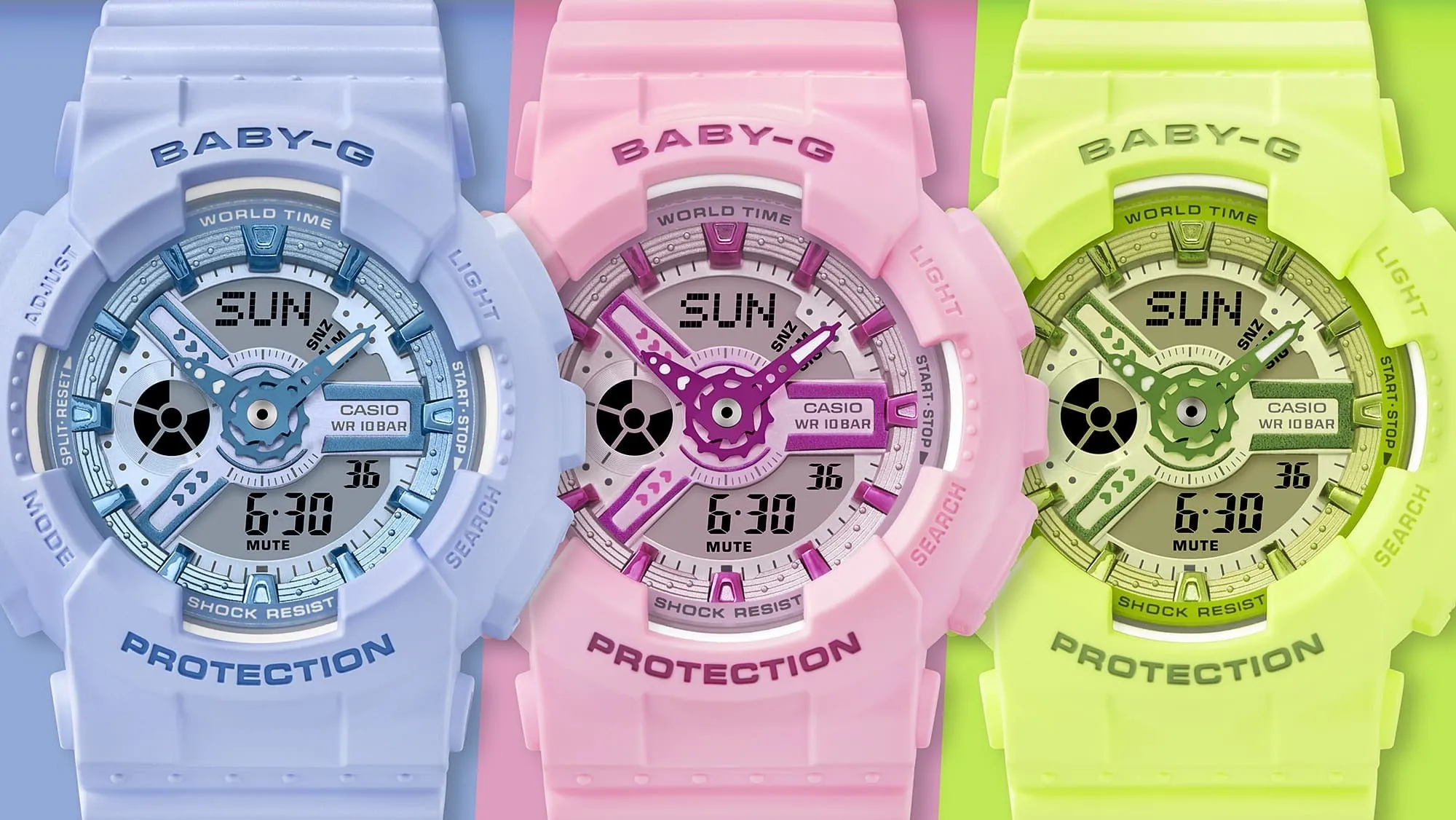 Casio Baby-G BA-110 Series Lime Resin Watch BA-110YK-3ADR