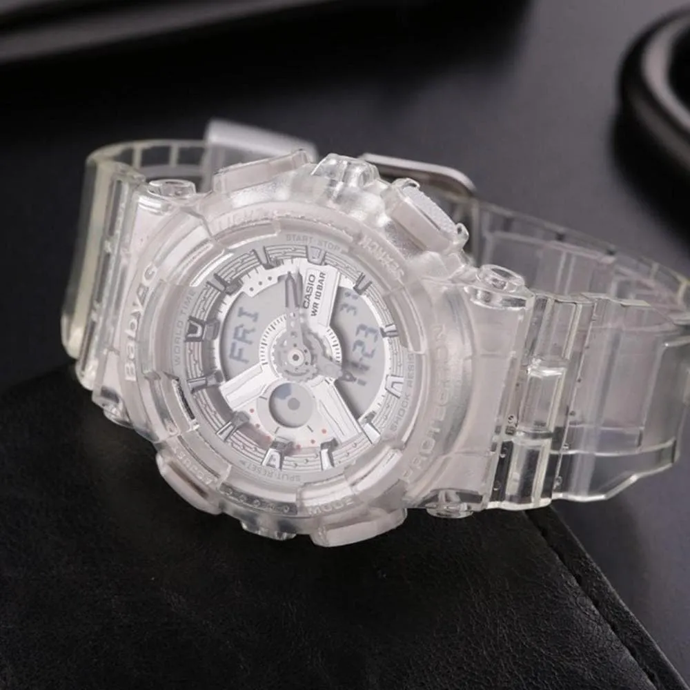 CASIO BABY-G BA-110CR-7ADR-P DIGITAL QUARTZ WHITE RESIN WOMEN'S WATCH
