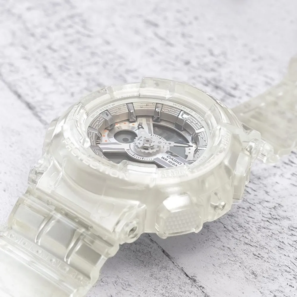 CASIO BABY-G BA-110CR-7ADR-P DIGITAL QUARTZ WHITE RESIN WOMEN'S WATCH