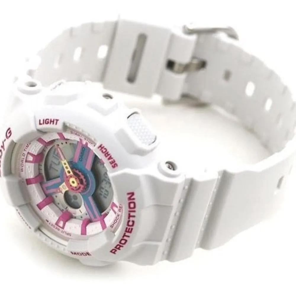 CASIO BABY-G BA-110NR-8ADR DIGITAL QUARTZ WHITE RESIN WOMEN'S WATCH