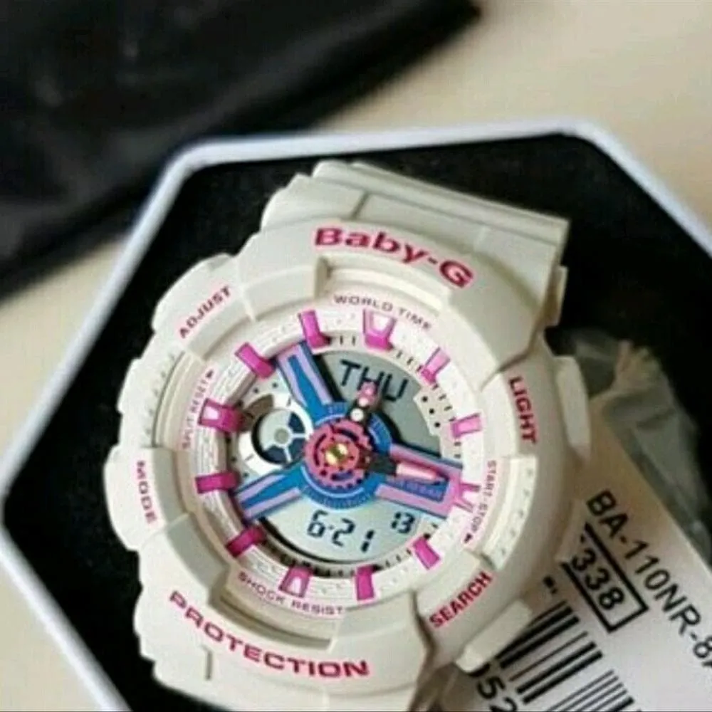 CASIO BABY-G BA-110NR-8ADR DIGITAL QUARTZ WHITE RESIN WOMEN'S WATCH