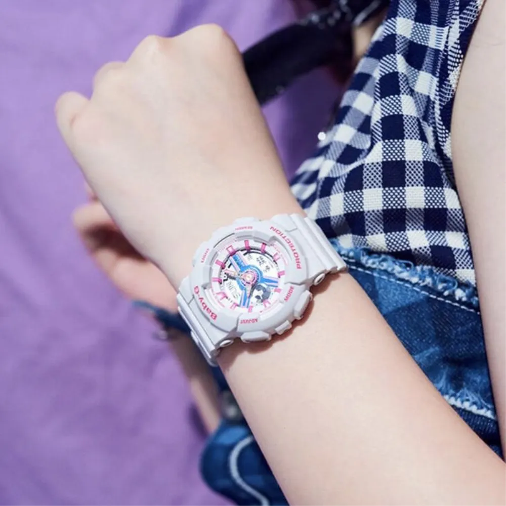 CASIO BABY-G BA-110NR-8ADR DIGITAL QUARTZ WHITE RESIN WOMEN'S WATCH