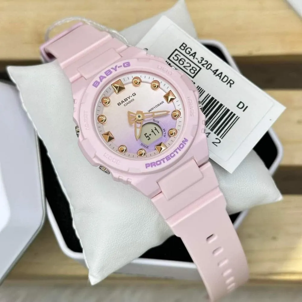 Casio Baby-G BGA-320 Series Pink Resin Strap Women Watch BGA-320-4ADR