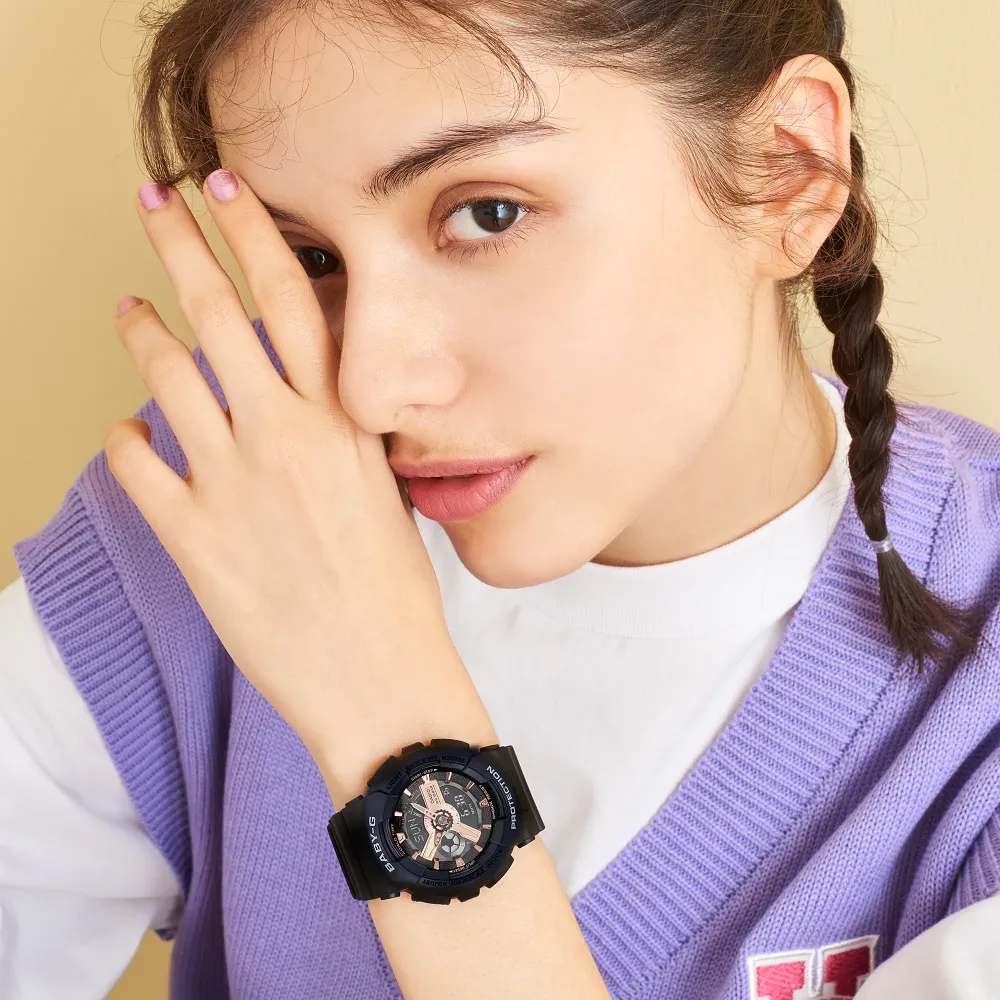 Casio Baby-G Black Resin Strap Women Watch BA-110XRG-1ADR-P
