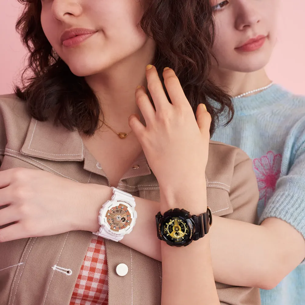 Casio Baby-G Digital-Analogue Black Resin Strap Women Watch BA-110X-1ADR