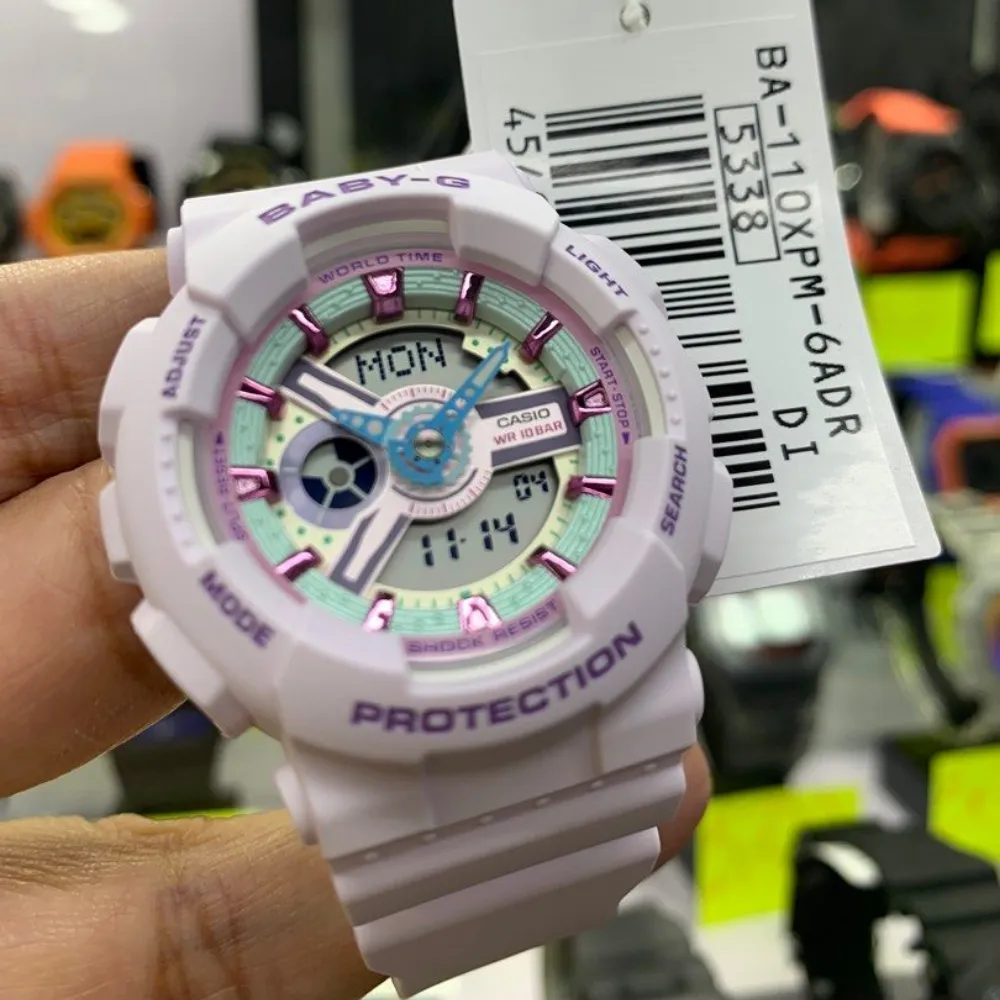 Casio Baby-G Digital-Analogue Purple Resin Strap Women Watch BA-110XPM-6ADR
