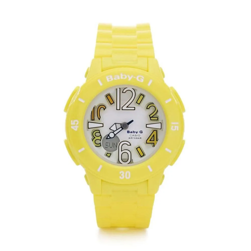 Casio Baby-G Digital-Analogue Yellow Resin Strap Women Watch BGA-170-9BDR-P