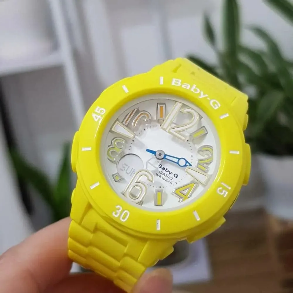 Casio Baby-G Digital-Analogue Yellow Resin Strap Women Watch BGA-170-9BDR-P