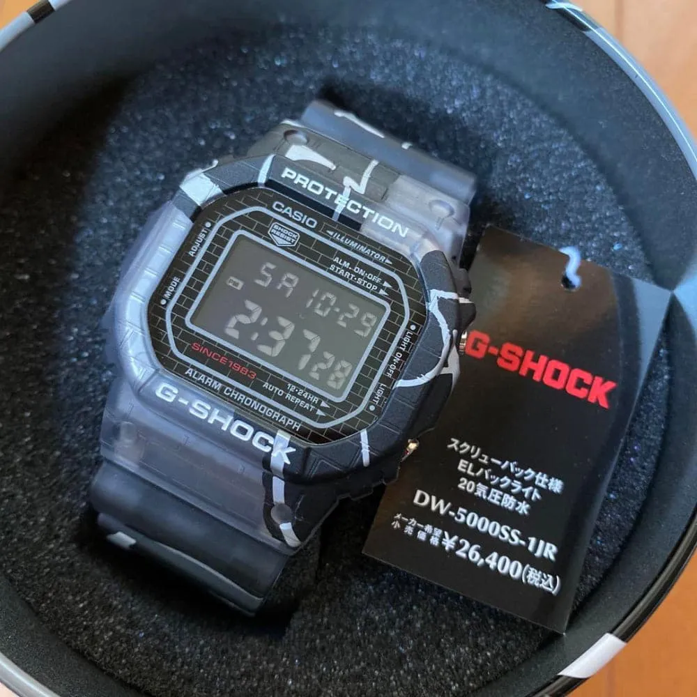 Casio Baby-G Digital Gray Resin Strap Men Watch DW-5000SS-1DR-P