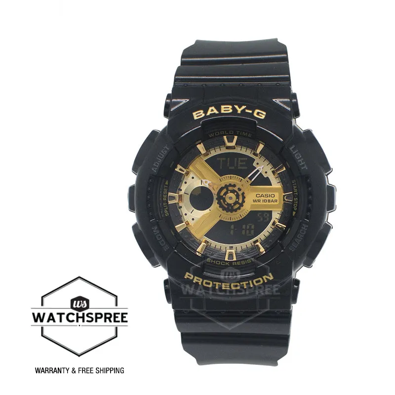 Casio Baby-G Layered 3D Metallic Face Women's Black Resin Band Watch BA110-1A BA-110-1A BA110X-1A BA-110X-1A