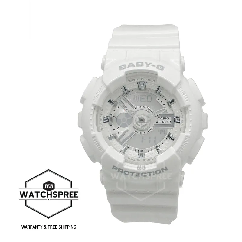 Casio Baby-G Layered 3D Metallic Face Women's White Resin Band Watch BA110-7A3 BA-110-7A3 BA110X-7A3 BA-110X-7A3