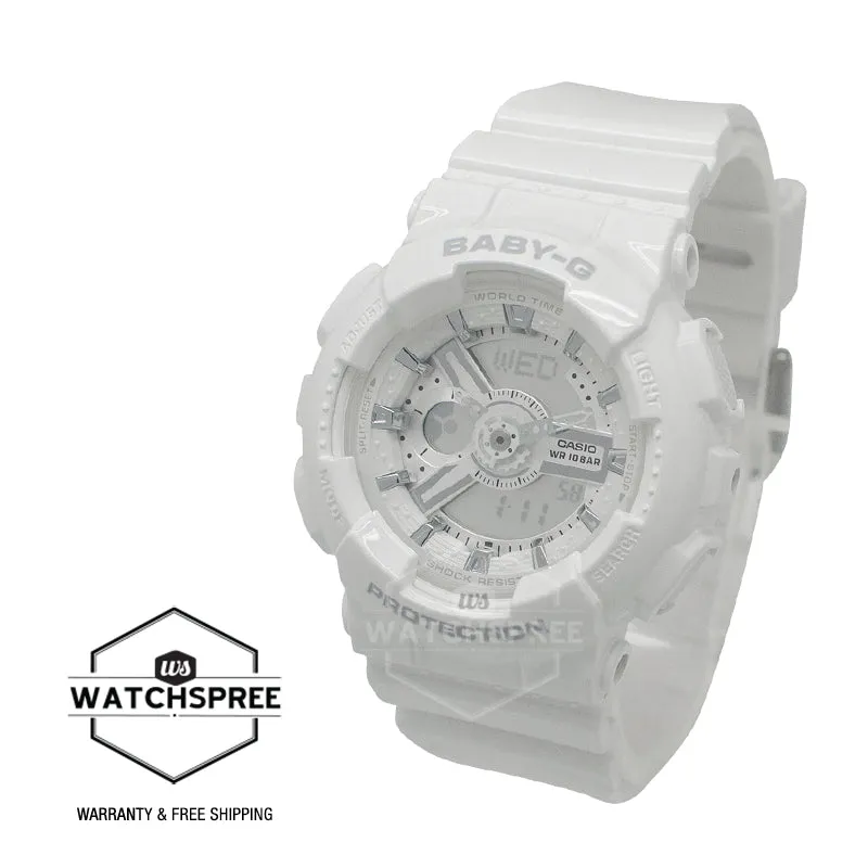 Casio Baby-G Layered 3D Metallic Face Women's White Resin Band Watch BA110-7A3 BA-110-7A3 BA110X-7A3 BA-110X-7A3