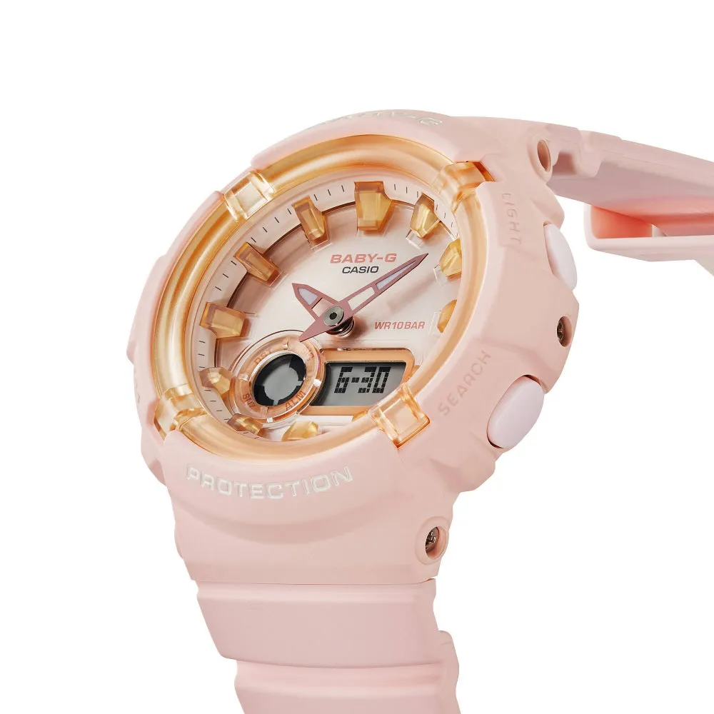 Casio Baby-G Pink Dial And Rubber Strap Women Watch BGA-280SW-4ADR