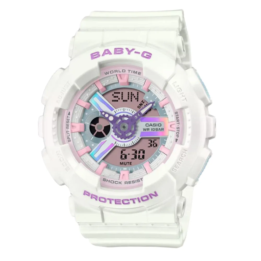 Casio Baby-G White Resin Strap Women Watch BA-110FH-7ADR