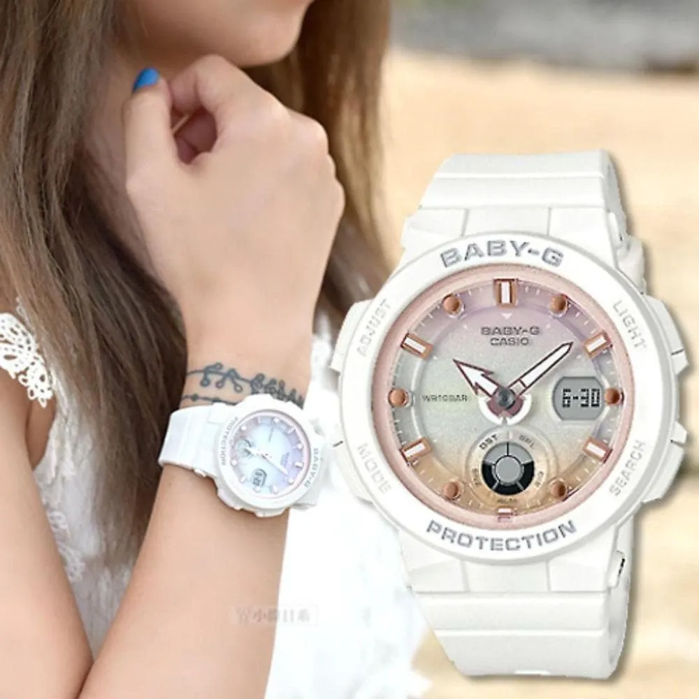 Casio Baby-G White Resin Strap Women Watch BGA-250-7A2DR-P