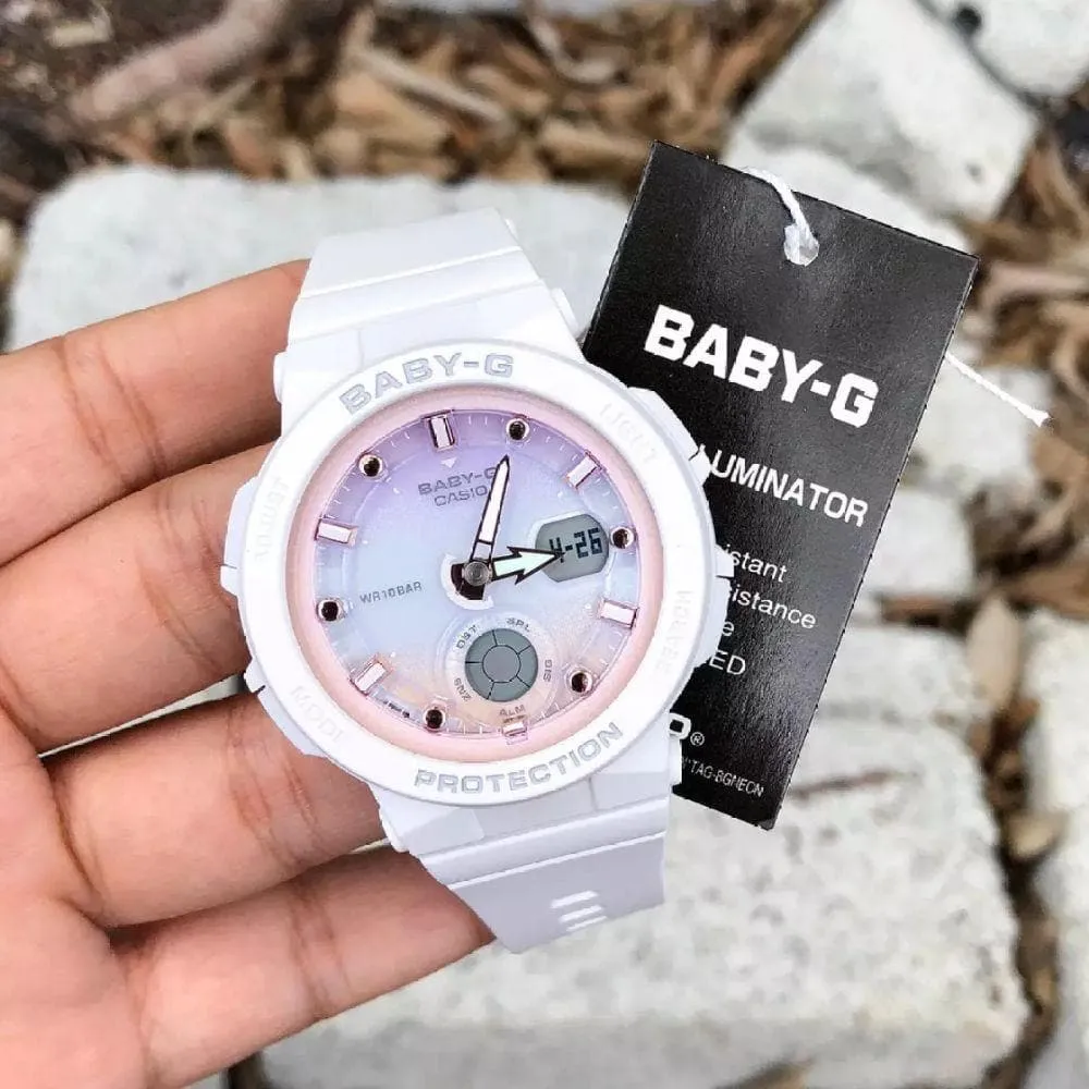 Casio Baby-G White Resin Strap Women Watch BGA-250-7A2DR-P