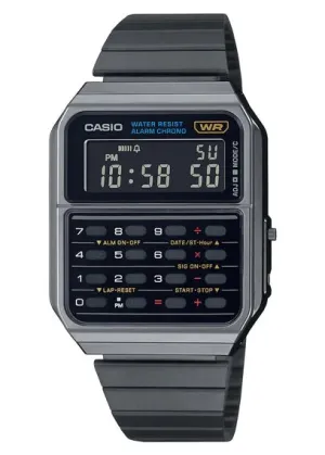 CASIO CLASSIC CALCULATOR GUNMETAL STAINLESS STEEL BAND CA500WEGG-1B
