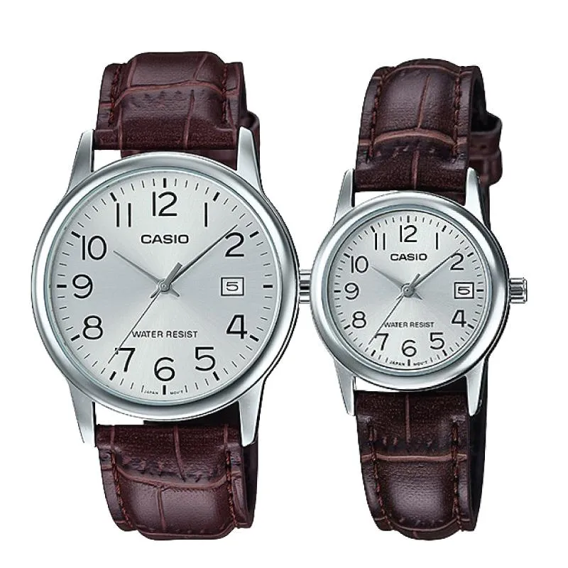 Casio Couple Leather Watch LTPV002L-7B2 MTPV002L-7B2