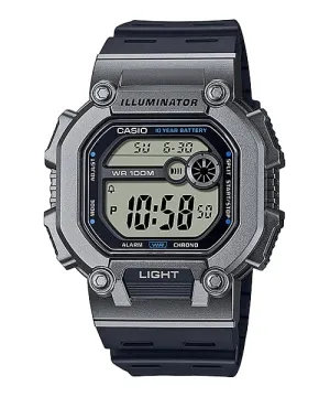 Casio Digital Illuminator Grey Dial Black Resin Band Watch W737H-1A2