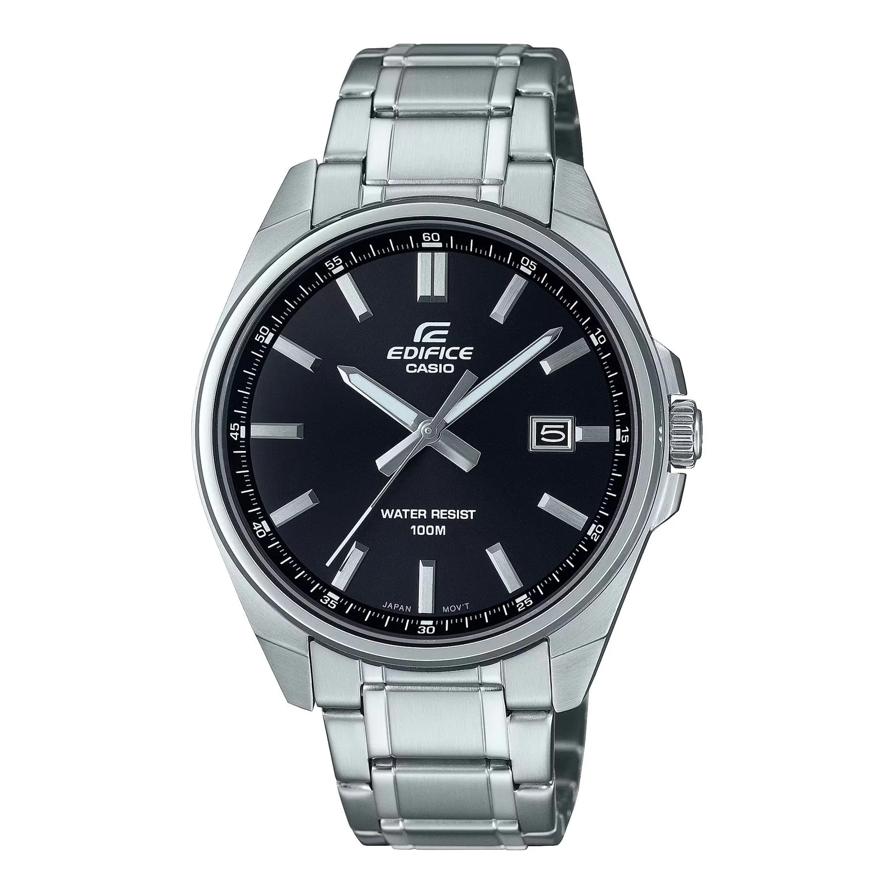 Casio Edifice Silver Stainless Steel Black Dial Watch EFV150D-1A