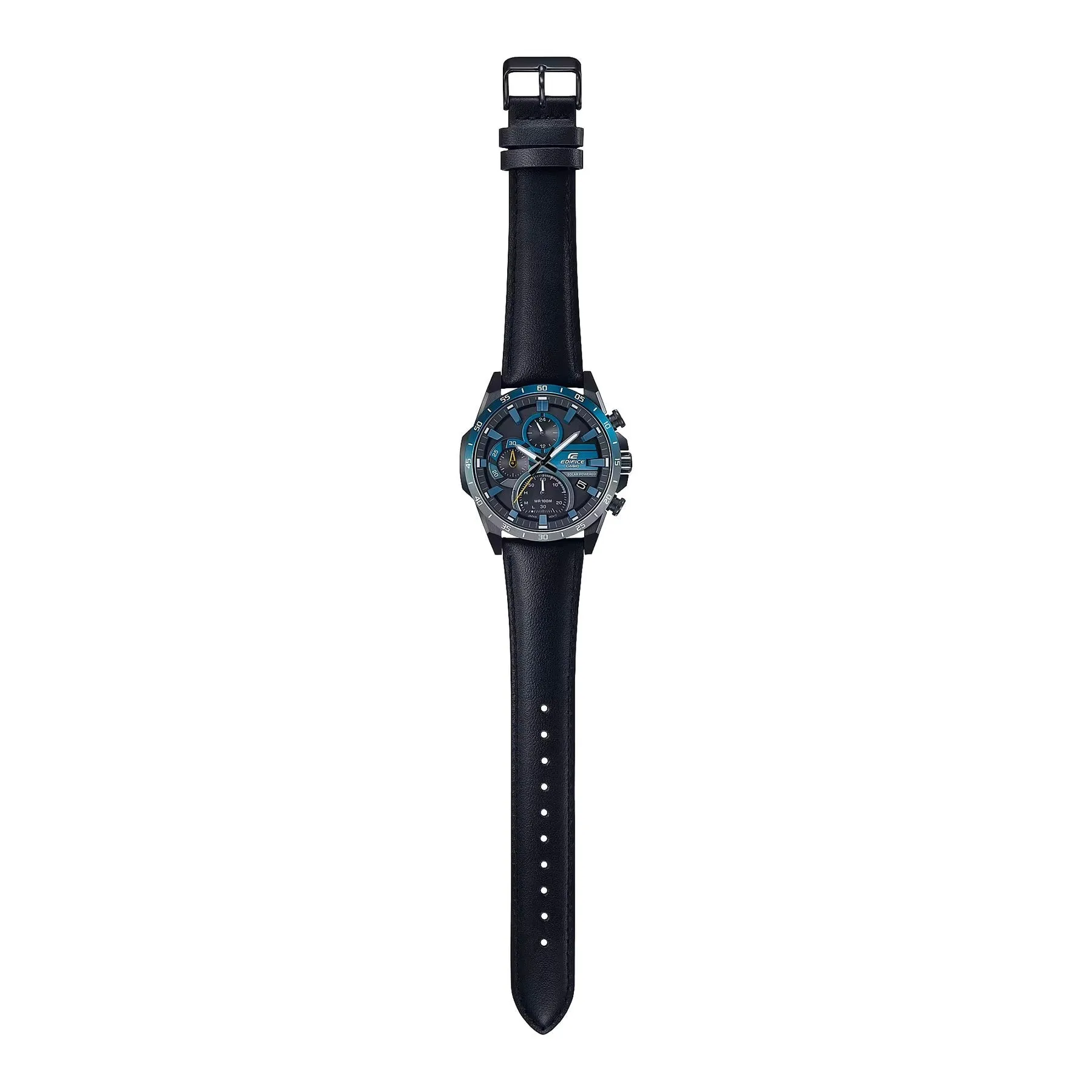 Casio Edifice Windflow Black Leather Strap Watch EQS940NL-1A