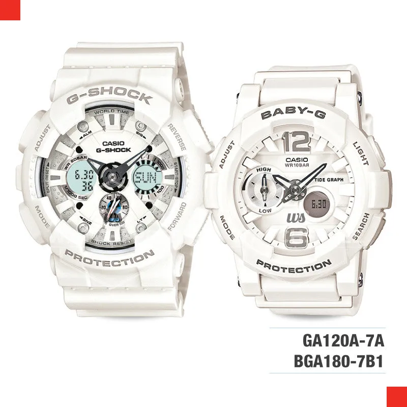 Casio G-Shock & Baby-G Couple Watch BGA180-7B1-GA120A-7A