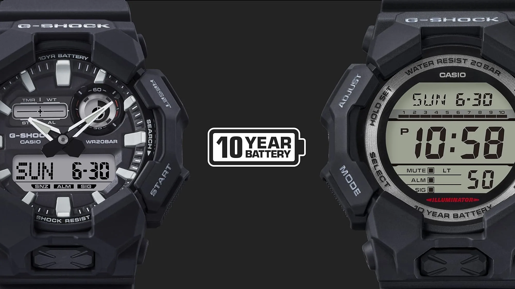 Casio G-Shock Analog-Digital Black Resin GA-010 With P Series