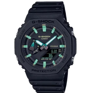 Casio G-Shock Analog-Digital Black Resin Strap Men Watch GA-2100RC-1ADR