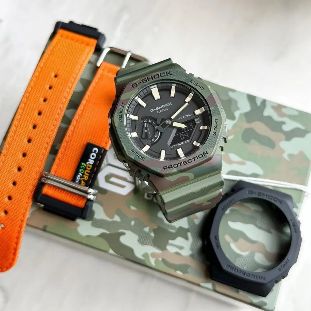 Casio G-Shock Digital Analog Black Dial Camouflage Resin Band  GAE-2100WE-3ADR-P