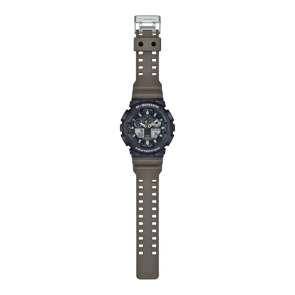 Casio G-Shock Digital-Analog Brown Resin Strap Men's Watch GA-100TU-1A3DR