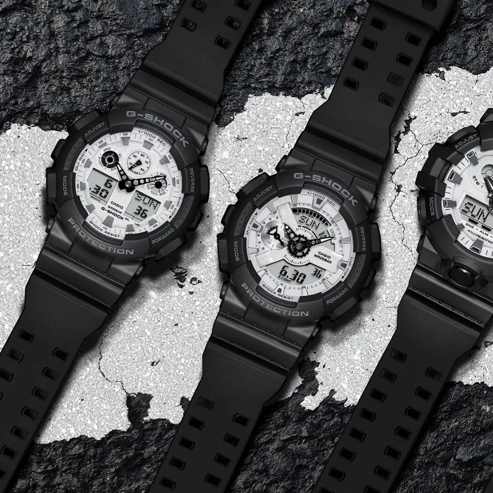 Casio G-Shock Digital-Analogue Black Resin Strap Men Watch GA-100WD & GA-110WD Series