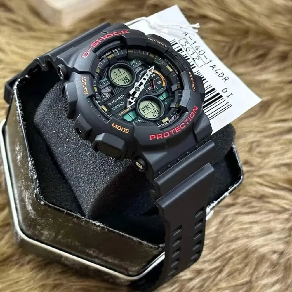 Casio G-Shock Digital-Analogue Black Resin Strap Men Watch GA-140-1A4DR-P