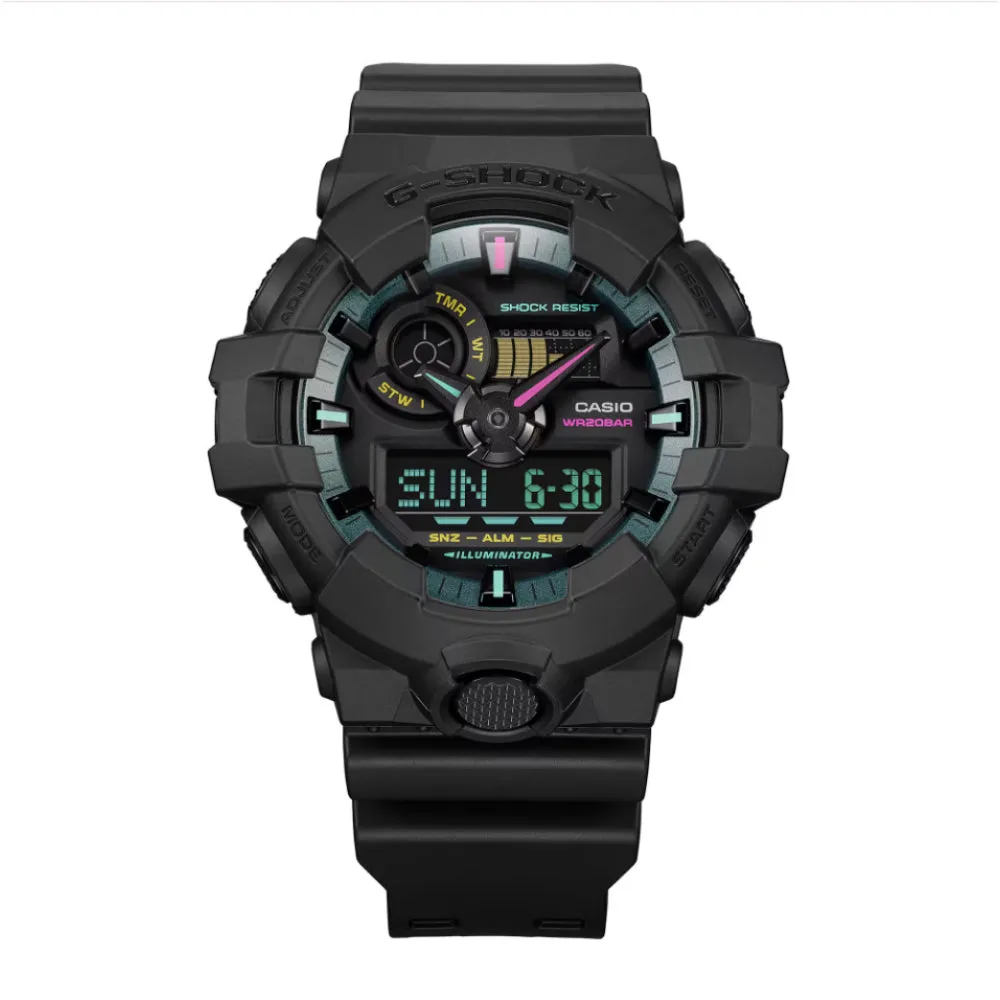 Casio G-Shock Digital-Analogue Black Resin Strap Men Watch GA-700MF-1ADR