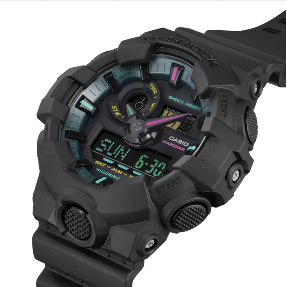 Casio G-Shock Digital-Analogue Black Resin Strap Men Watch GA-700MF-1ADR