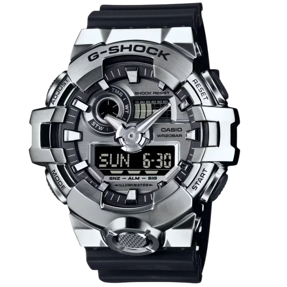 Casio G-Shock Digital-Analogue Black Resin Strap Men Watch GM-700-1ADR