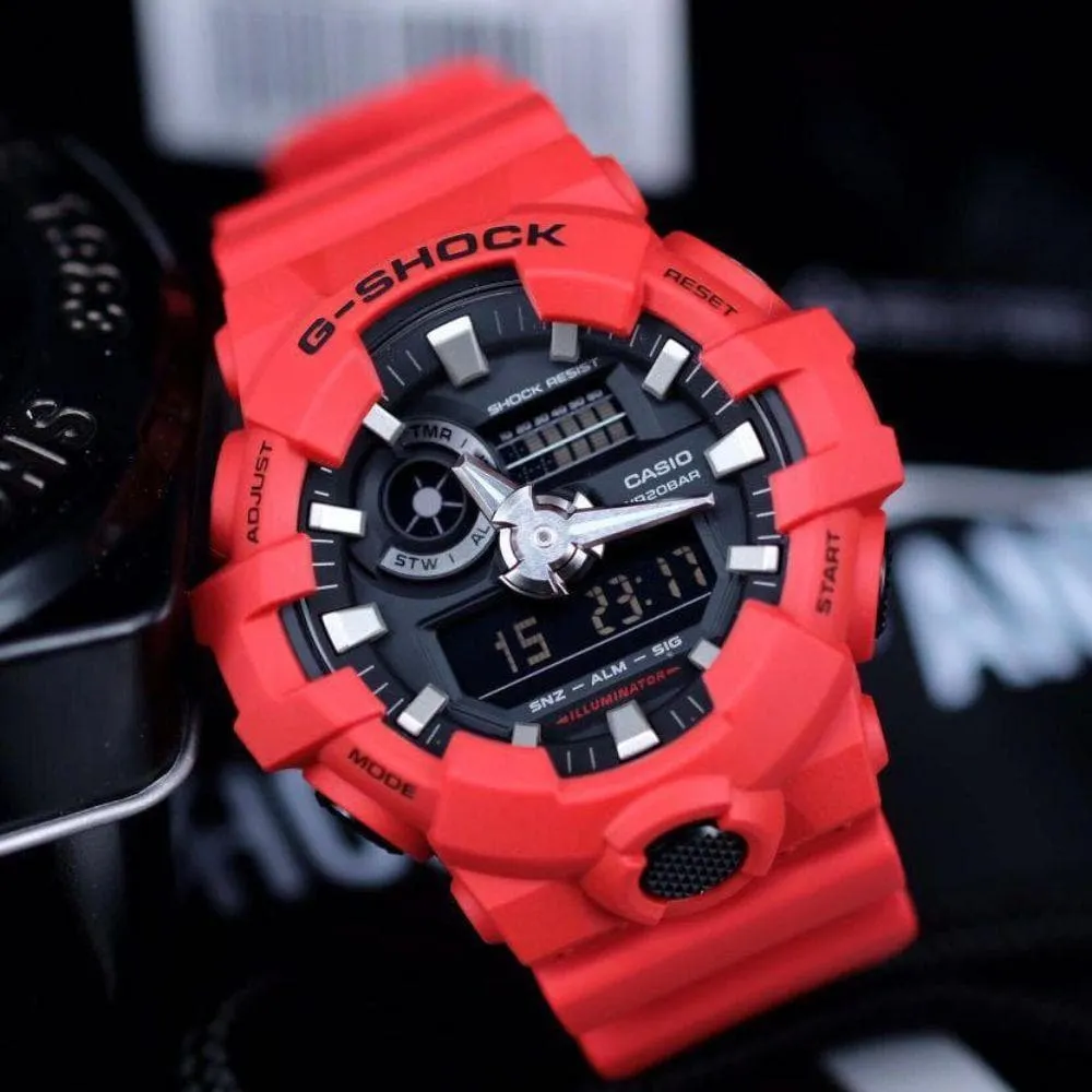 Casio G-Shock Digital-Analogue Red Resin Strap Unisex Watch GA-700-4ADR-P