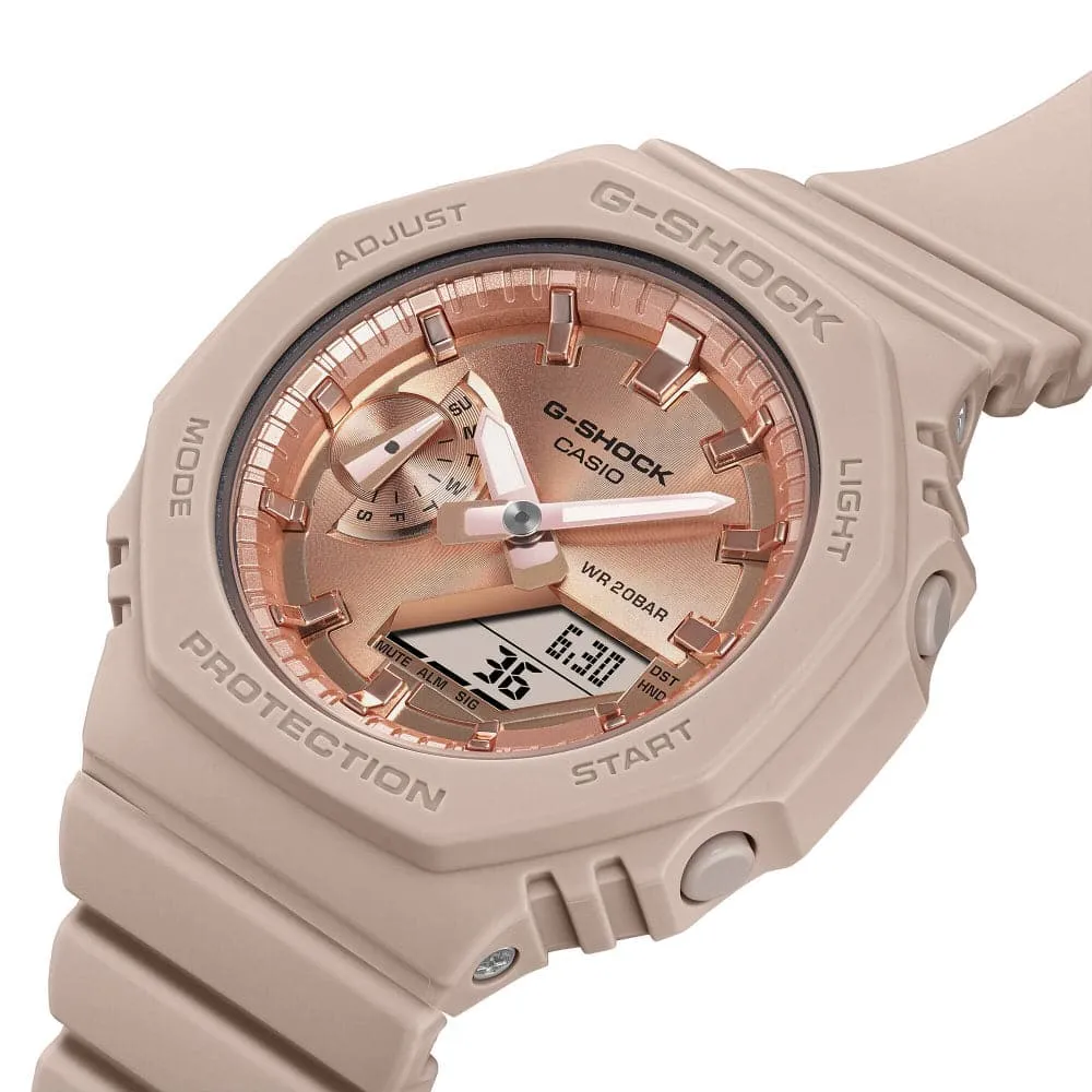Casio G-Shock Digital-Analogue Rose Gold Resin Strap Men Watch GMA-S2100MD-4ADR-P