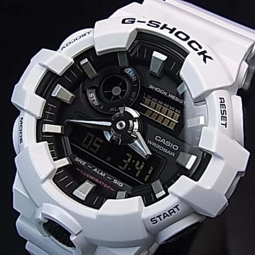 Casio G-Shock Digital-Analogue White Resin Strap Men Watch GA-700-7ADR-P