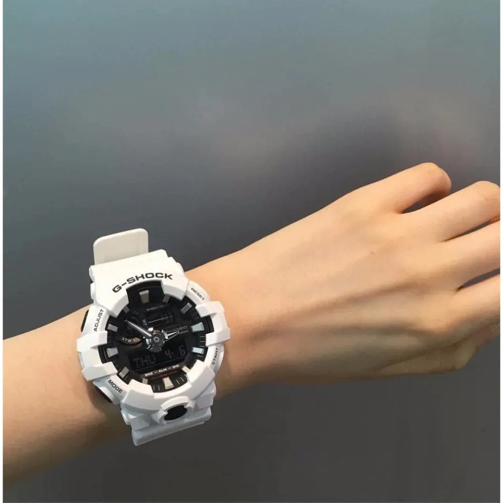 Casio G-Shock Digital-Analogue White Resin Strap Men Watch GA-700-7ADR-P