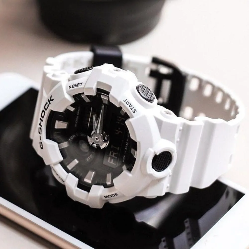 Casio G-Shock Digital-Analogue White Resin Strap Men Watch GA-700-7ADR-P