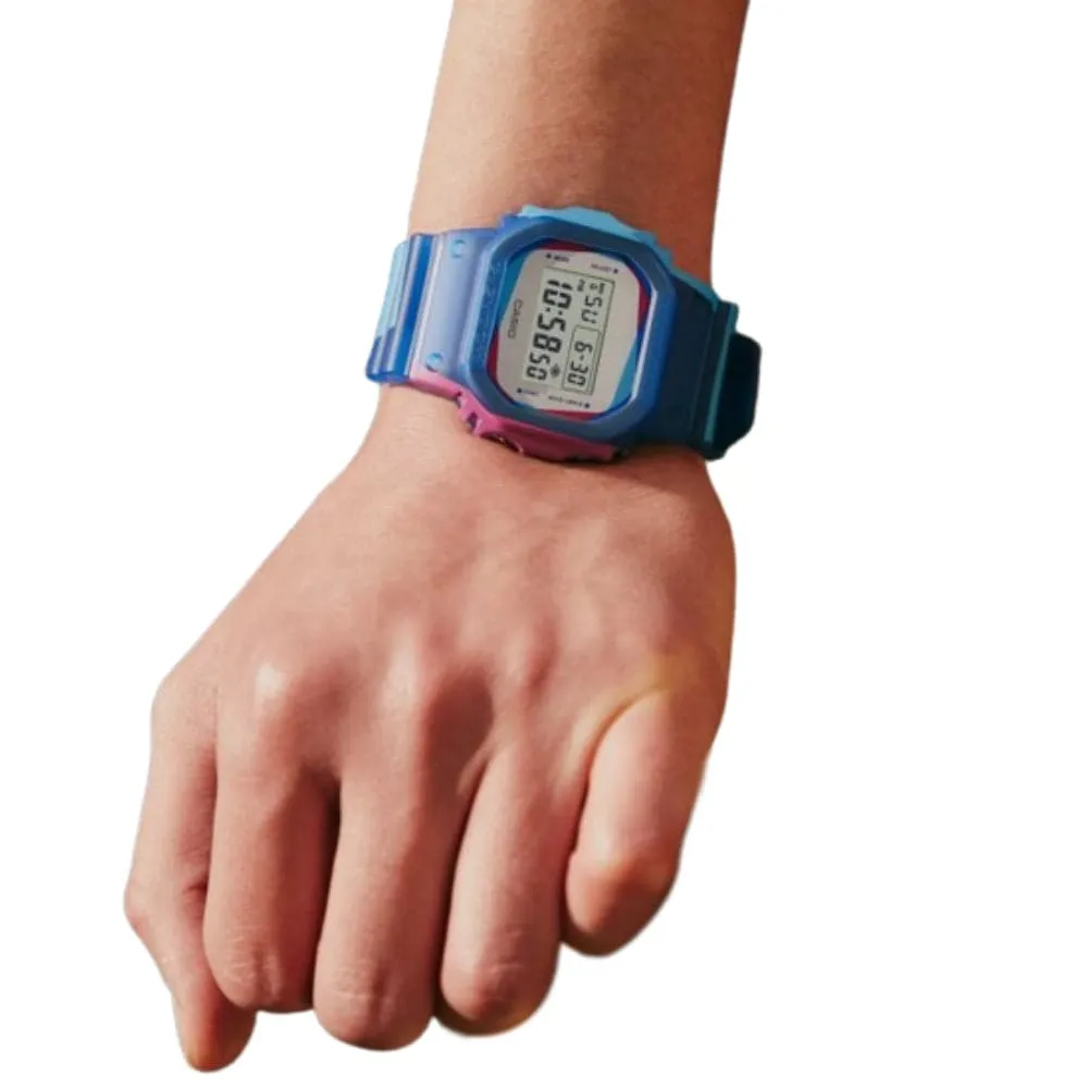 Casio G-Shock Digital Blue Resin Strap Men Watch DWE-5600PR-2DR-P