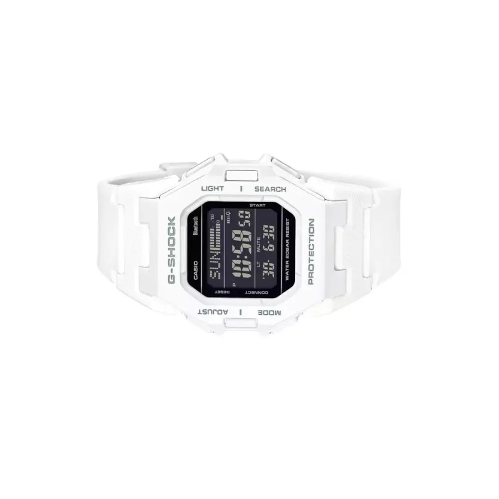 Casio G-Shock Digital Bluetooth Connects White Resin Strap Men's Watch GD-B500-7DR