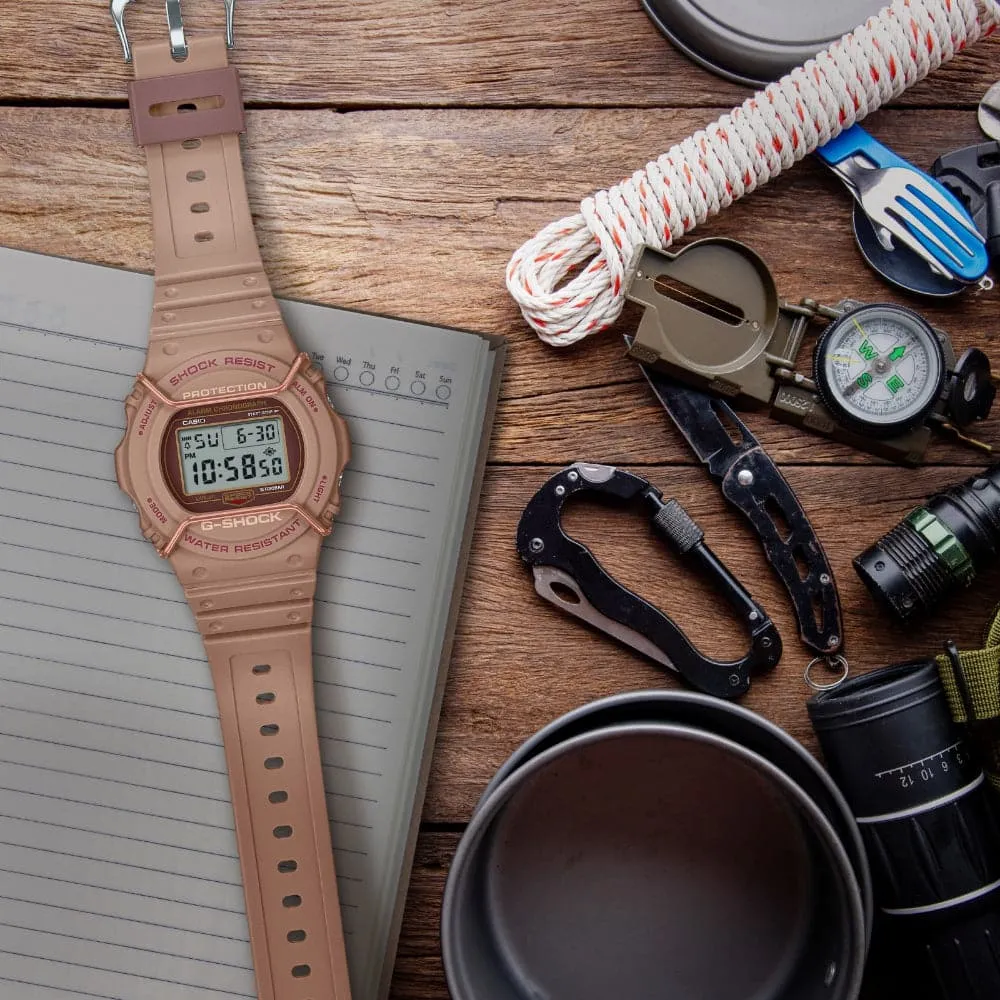 Casio G-Shock Digital Brown Resin Strap Men Watch DW-5700PT-5DR-P