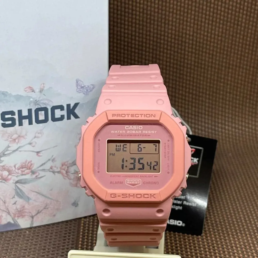 Casio G-Shock Digital Pink Resin Strap Women Watch DW-5610SL-4A4DR