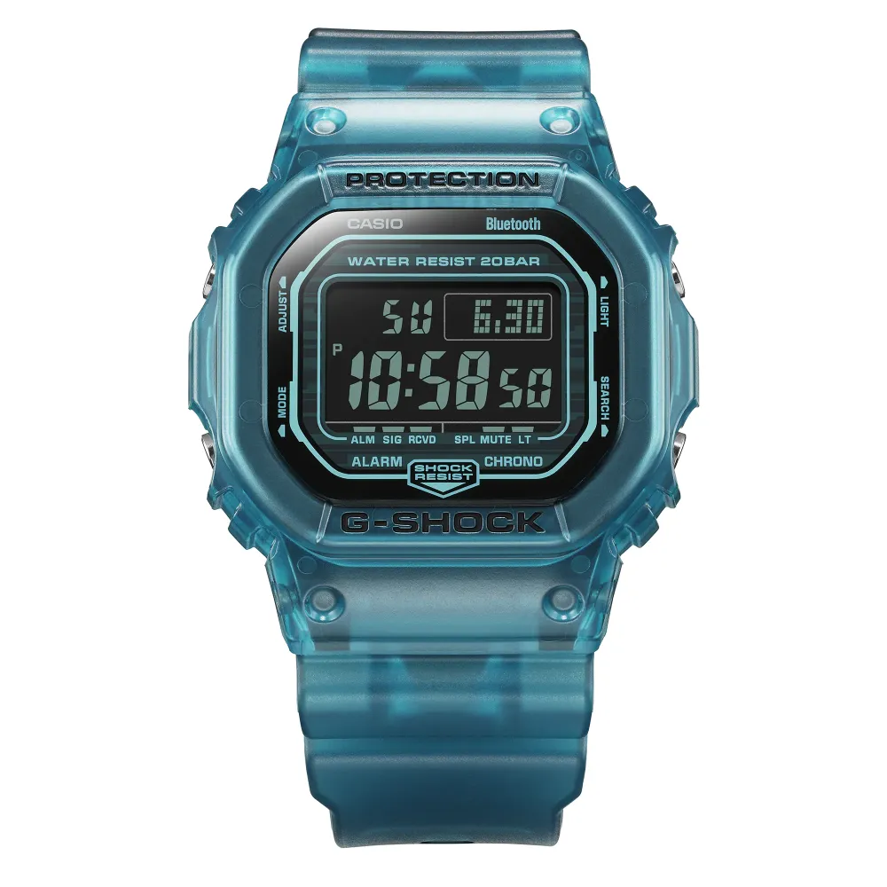 Casio G-Shock Digital Transparent Color Resin Strap Men Watch DW-B5600G-2DR