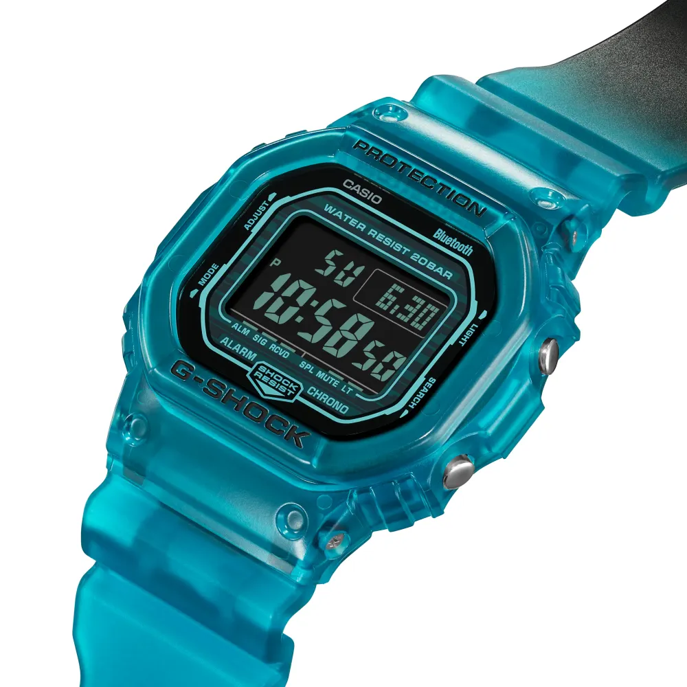 Casio G-Shock Digital Transparent Color Resin Strap Men Watch DW-B5600G-2DR