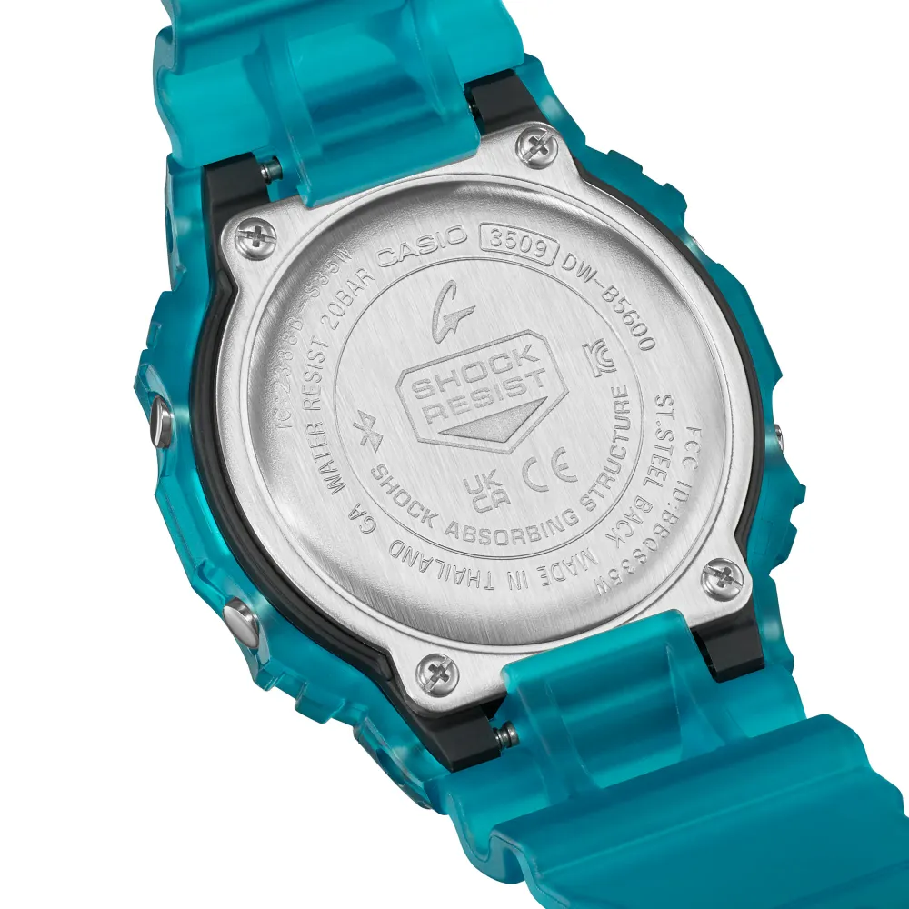 Casio G-Shock Digital Transparent Color Resin Strap Men Watch DW-B5600G-2DR