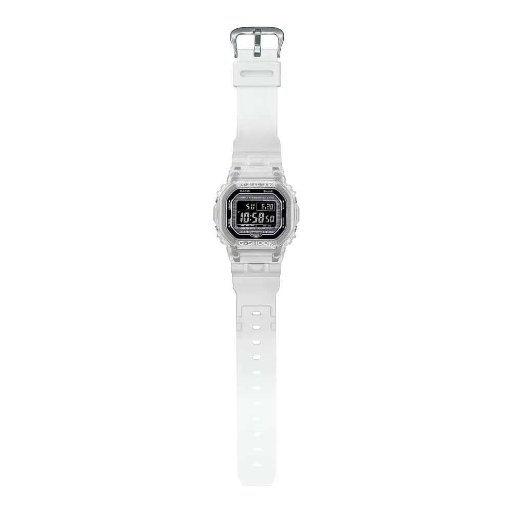 Casio G-Shock Digital Transparent White Resin Strap Men Watch DW-B5600G-7DR-P