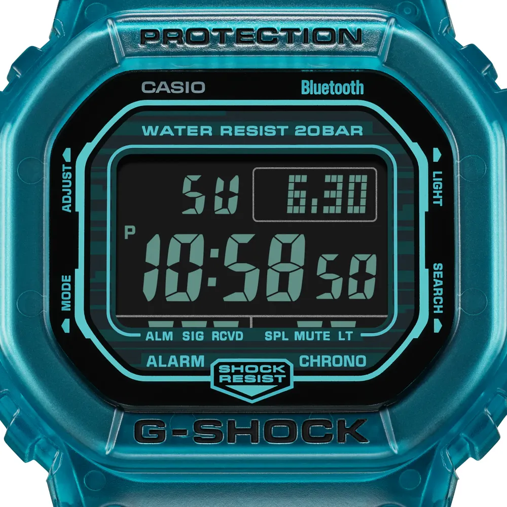 Casio G-Shock Digital Turquoise Resin Strap Men Watch DW-B5600G-2DR-P