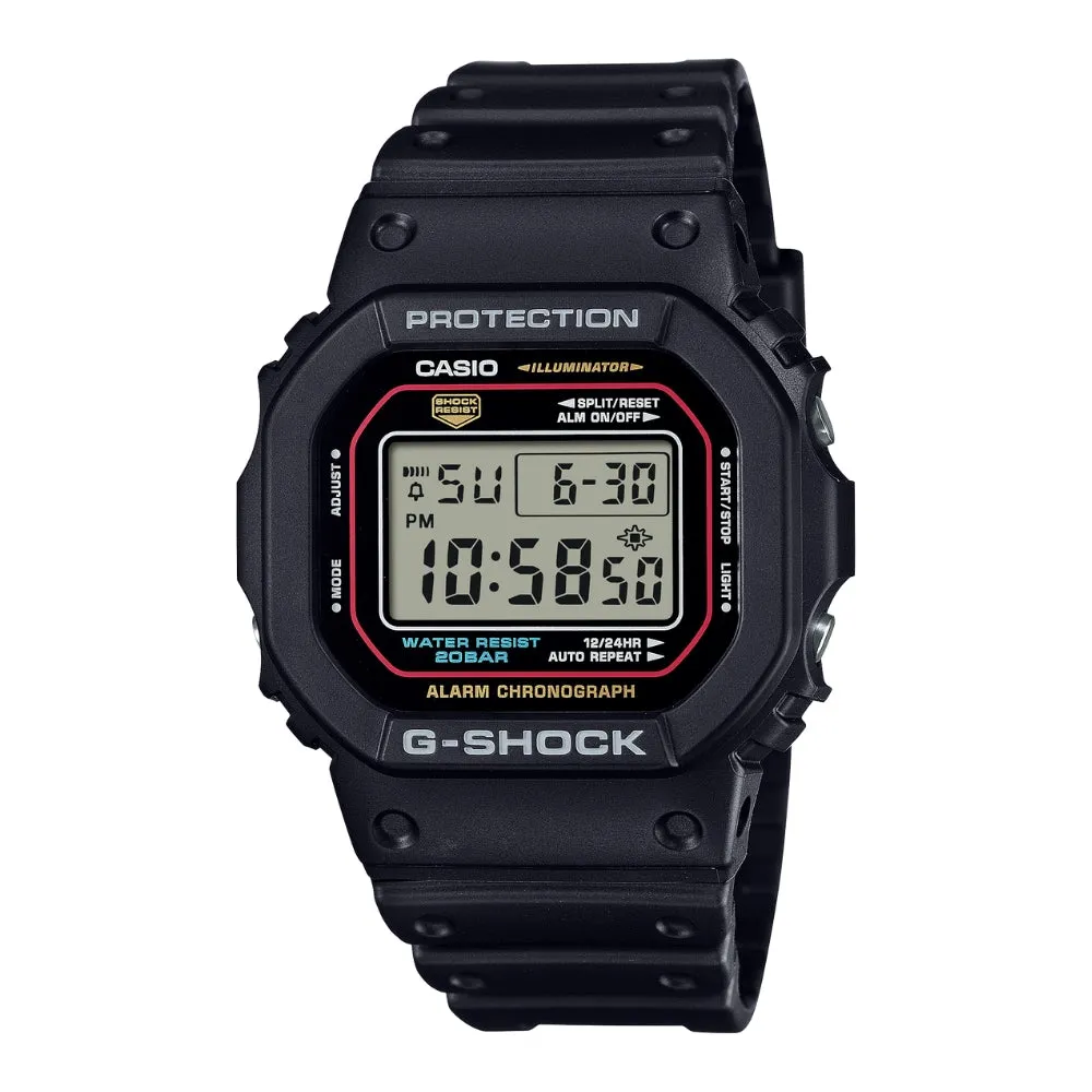 CASIO G-SHOCK DW-5600RL-1DR DIGITAL BLACK AND RED WATCH